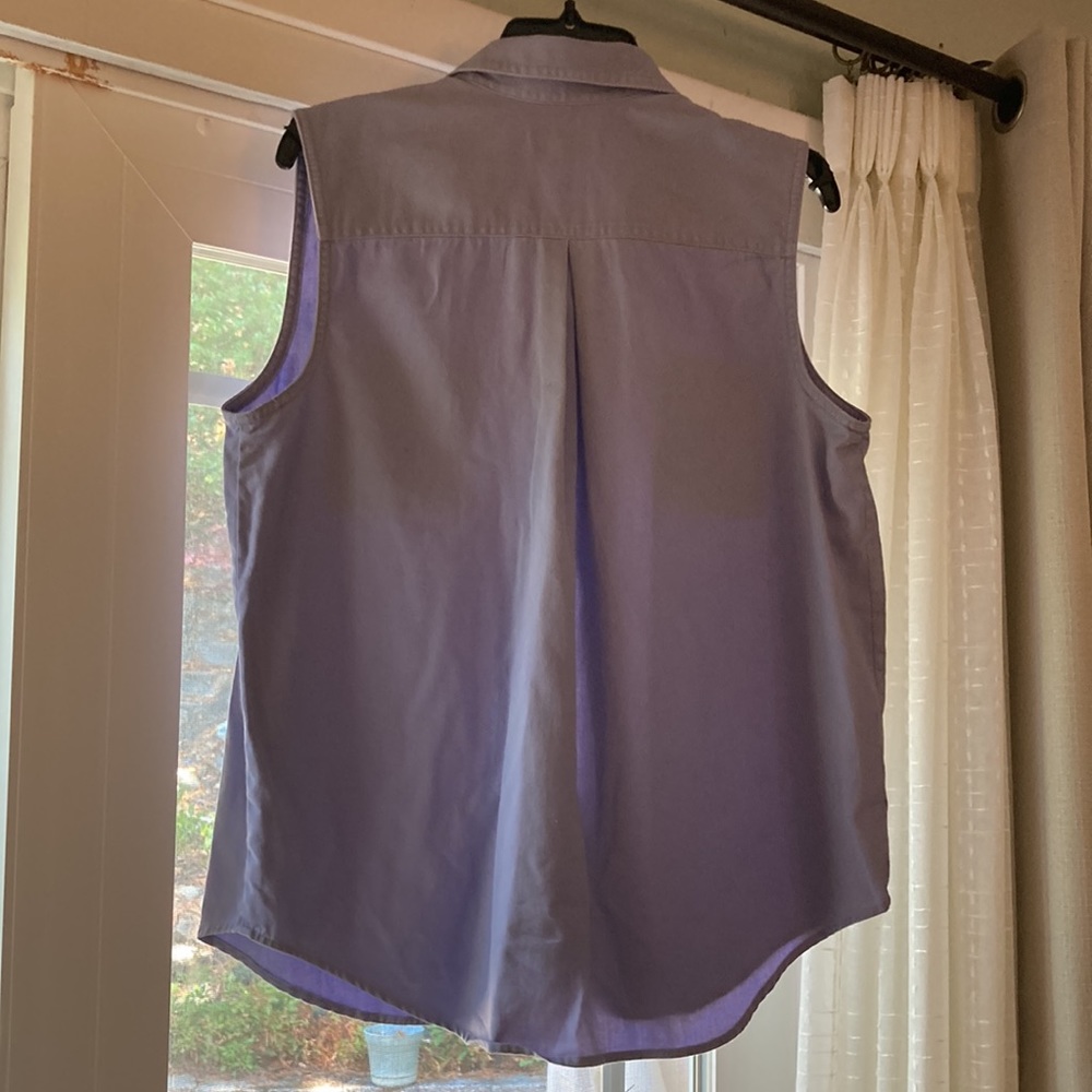 Cambridge Clothing Co. Sleeveless Collared Buttondown Shirt Lavender Size XL EUC - Picture 2 of 4